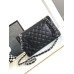 Chanel Classic Flap Medium Size 25.5cm Caviar Leather Silver Hardware Shoulder Bag A1112