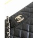 Chanel Classic Flap Medium Size 25.5cm Caviar Leather Silver Hardware Shoulder Bag A1112