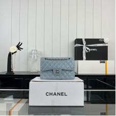 Chanel Classic Flap New Medium Size 23cm Caviar Leather Silver Hardware Shoulder Bag A1117