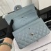 Chanel Classic Flap New Medium Size 23cm Caviar Leather Silver Hardware Shoulder Bag A1117