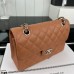 Chanel Classic Flap New Medium Size 23cm Caviar Leather Silver Hardware Shoulder Bag A1117