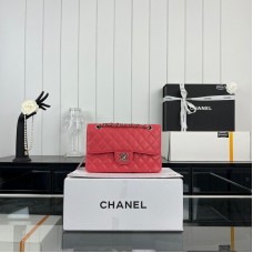 Chanel Classic Flap New Medium Size 23cm Caviar Leather Silver Hardware Shoulder Bag A1117