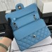 Chanel Classic Flap New Medium Size 23cm Caviar Leather Silver Hardware Shoulder Bag A1117
