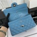Chanel Classic Flap New Medium Size 23cm Caviar Leather Silver Hardware Shoulder Bag A1117
