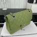 Chanel Classic Flap New Medium Size 23cm Caviar Leather Silver Hardware Shoulder Bag A1117