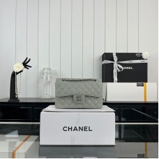 Chanel Classic Flap New Medium Size 23cm Caviar Leather Silver Hardware Shoulder Bag A1117