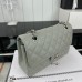 Chanel Classic Flap New Medium Size 23cm Caviar Leather Silver Hardware Shoulder Bag A1117