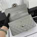 Chanel Classic Flap New Medium Size 23cm Caviar Leather Silver Hardware Shoulder Bag A1117
