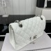 Chanel Classic Flap New Medium Size 23cm Caviar Leather Silver Hardware Shoulder Bag A1117