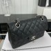 Chanel Classic Flap New Medium Size 23cm Caviar Leather Silver Hardware Shoulder Bag A1117