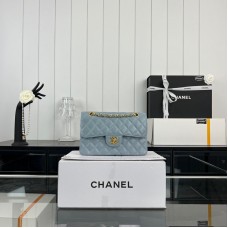 Chanel Classic Flap New Medium Size 23cm Caviar Leather Gold Hardware Shoulder Bag A1117