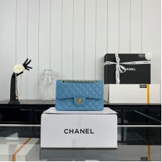 Chanel Classic Flap New Medium Size 23cm Caviar Leather Gold Hardware Shoulder Bag A1117