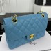 Chanel Classic Flap New Medium Size 23cm Caviar Leather Gold Hardware Shoulder Bag A1117