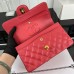 Chanel Classic Flap New Medium Size 23cm Caviar Leather Gold Hardware Shoulder Bag A1117