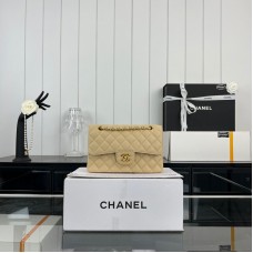 Chanel Classic Flap New Medium Size 23cm Caviar Leather Gold Hardware Shoulder Bag A1117