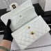 Chanel Classic Flap New Medium Size 23cm Caviar Leather Gold Hardware Shoulder Bag A1117