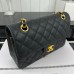 Chanel Classic Flap New Medium Size 23cm Caviar Leather Gold Hardware Shoulder Bag A1117