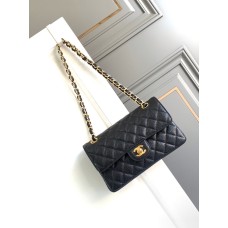 Chanel Classic Flap New Medium Size 23cm Caviar Leather Gold Hardware Shoulder Bag A1117 1118