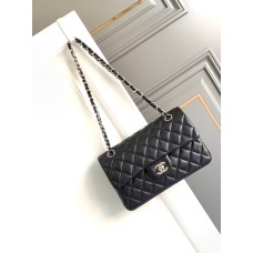 Chanel Classic Flap New Medium Size 23cm Lambskin Silver Hardware Shoulder Bag A1117 1118