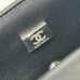 Chanel small Classic Flap with Handle Lambskin Black Silver Hardware Top Handle Shoulder Bag AS2431