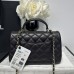 Chanel small Classic Flap with Handle Lambskin Black Gold Hardware Top Handle Shoulder Bag AS2431