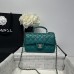 Chanel small Classic Flap with Handle Lambskin Green Gold Hardware Top Handle Shoulder Bag AS2431