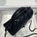 Chanel small Classic Flap with Handle Lambskin Black Black Hardware Top Handle Shoulder Bag AS2431