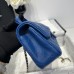 Chanel small Classic Flap with Handle Lambskin Blue Gold Hardware Top Handle Shoulder Bag AS2431