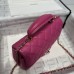 Chanel small Classic Flap with Handle Lambskin Hot Pink Gold Hardware Top Handle Shoulder Bag AS2431