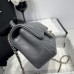 Chanel small Classic Flap with Handle Lambskin Grey Gold Hardware Top Handle Shoulder Bag AS2431