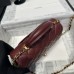 Chanel small Classic Flap with Handle Lambskin Dark Red Gold Hardware Top Handle Shoulder Bag AS2431