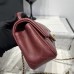Chanel small Classic Flap with Handle Lambskin Dark Red Gold Hardware Top Handle Shoulder Bag AS2431