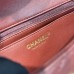 Chanel small Classic Flap with Handle Lambskin Dark Red Gold Hardware Top Handle Shoulder Bag AS2431