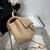 Chanel small Classic Flap with Handle Lambskin Beige Gold Hardware Top Handle Shoulder Bag AS2431