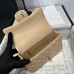 Chanel small Classic Flap with Handle Lambskin Beige Gold Hardware Top Handle Shoulder Bag AS2431