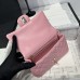 Chanel small Classic Flap with Handle Lambskin Pink Gold Hardware Top Handle Shoulder Bag AS2431