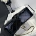 Chanel small Classic Flap with Handle Patent Leather Black Gold Hardware Top Handle Shoulder Bag AS2431