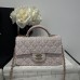 Chanel small Classic Flap with Handle  Pink Gold Hardware Top Handle Shoulder Bag AS2431