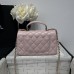 Chanel small Classic Flap with Handle Lambskin Pink Gold Hardware Top Handle Shoulder Bag AS2431
