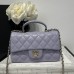Chanel small Classic Flap with Handle Lambskin Purple Gold Hardware Top Handle Shoulder Bag AS2431