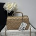 Chanel small Classic Flap with Handle Lambskin Camel Gold Hardware Top Handle Shoulder Bag AS2431