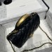 Chanel small Classic Flap with Handle Lambskin Black Gold Hardware Top Handle Shoulder Bag AS2431