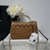 Chanel small Classic Flap with Handle Lambskin Gold Hardware Top Handle Shoulder Bag AS2431
