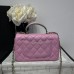 Chanel small Classic Flap with Handle Lambskin Gold Hardware Top Handle Shoulder Bag AS2431