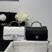 Chanel small Classic Flap with Handle Lambskin Black Gold Hardware Top Handle Shoulder Bag AS2431