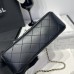Chanel small Classic Flap with Handle Lambskin Black Gold Hardware Top Handle Shoulder Bag AS2431