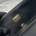 Chanel small Classic Flap with Handle Lambskin Black Gold Hardware Top Handle Shoulder Bag AS2431