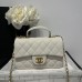 Chanel small Classic Flap with Handle Caviar Leather White Cream Gold Hardware Top Handle Shoulder Bag AS2431