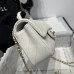 Chanel small Classic Flap with Handle Caviar Leather White Cream Gold Hardware Top Handle Shoulder Bag AS2431