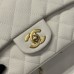 Chanel small Classic Flap with Handle Caviar Leather White Cream Gold Hardware Top Handle Shoulder Bag AS2431